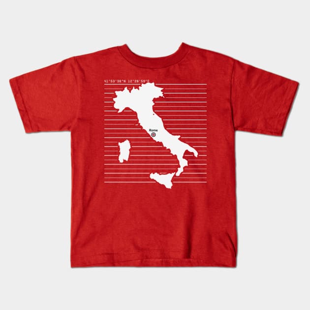 Rome City Map Kids T-Shirt by Visitify